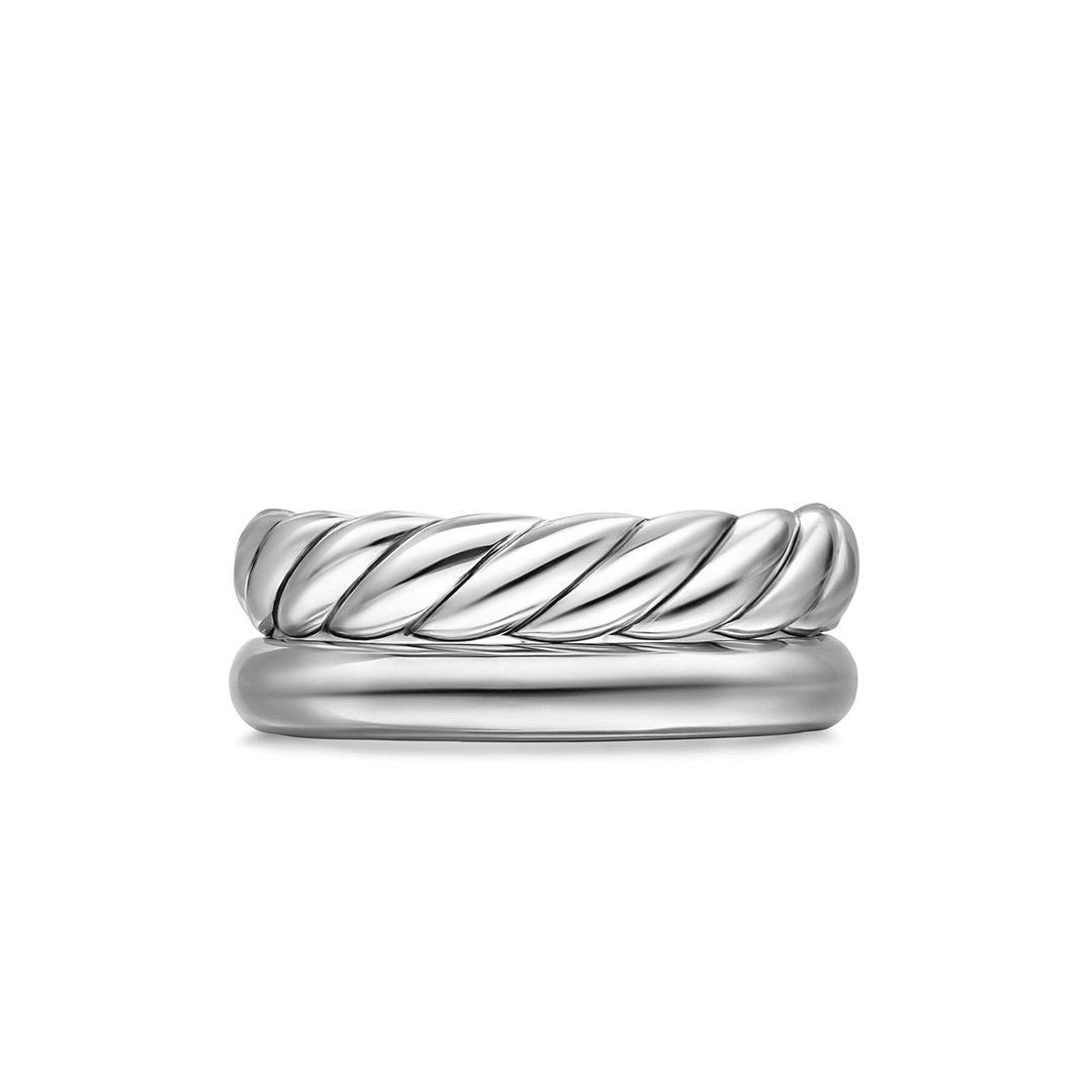 David Yurman Mercer Two Row Ring Sterling Silver, 8mm