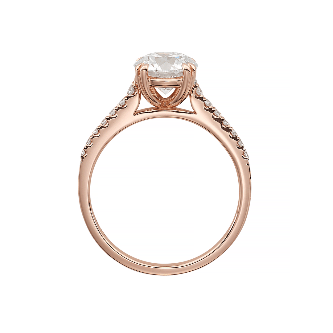 Hamilton Cherish 18k Rose Gold and Diamond Milgrain Engagement Ring