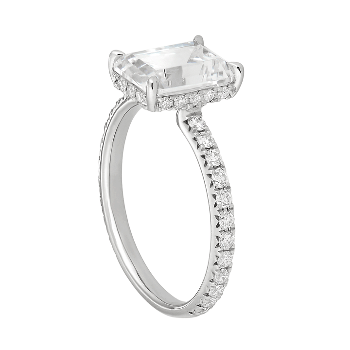 Platinum Micro-Pave Diamond Engagement Ring Mounting