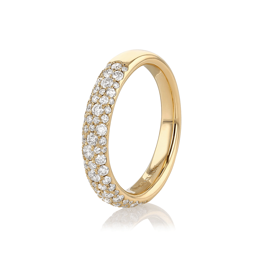 Luminous 18k Yellow Gold and Diamond .65 Total Weight Band