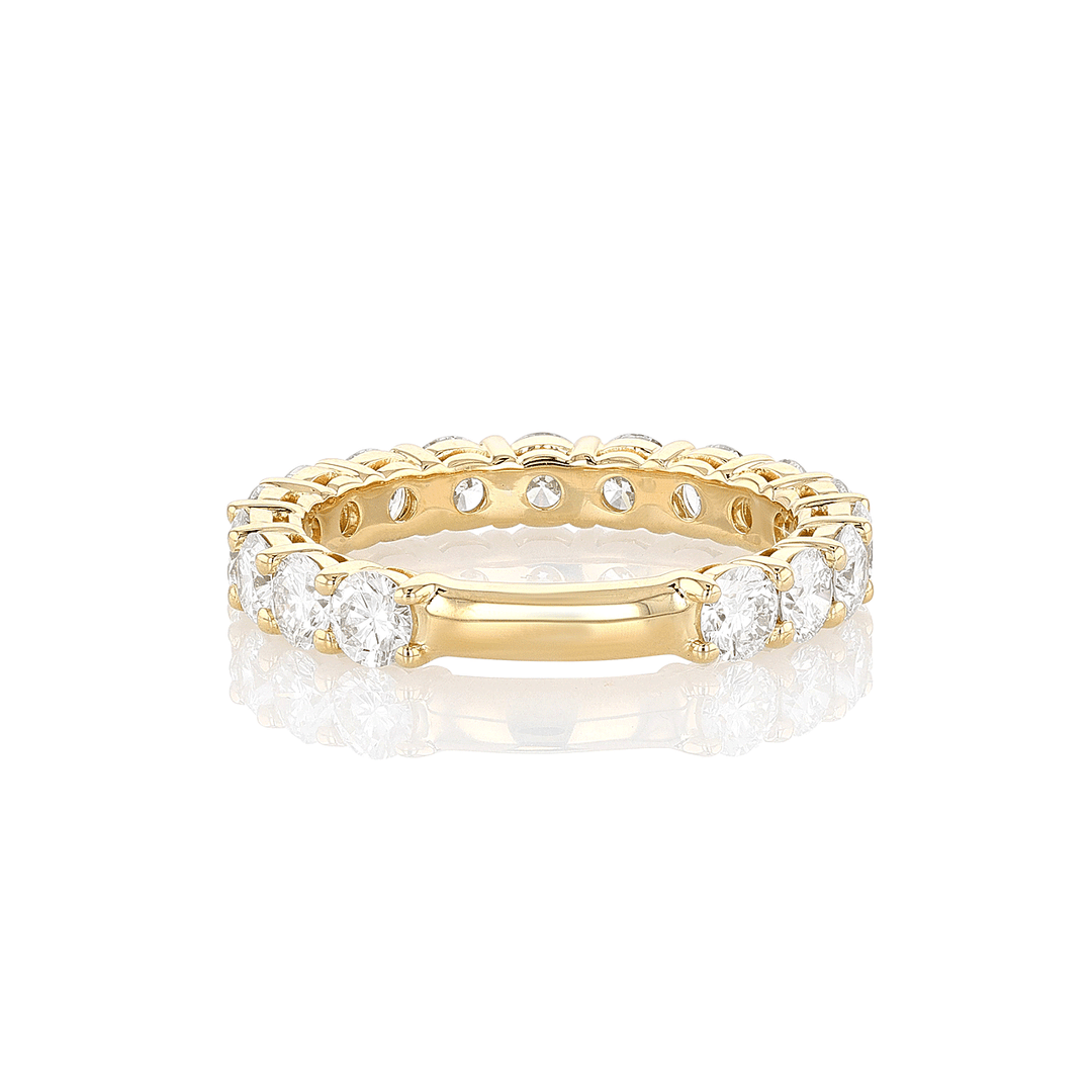 18k Yellow Gold and 2.04 Total Weight Diamond 3/4 Way Band