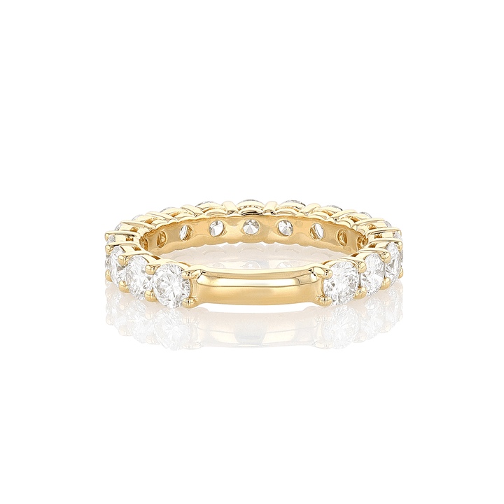 18k Yellow Gold and 2.04 Total Weight Diamond 3/4 Way Band