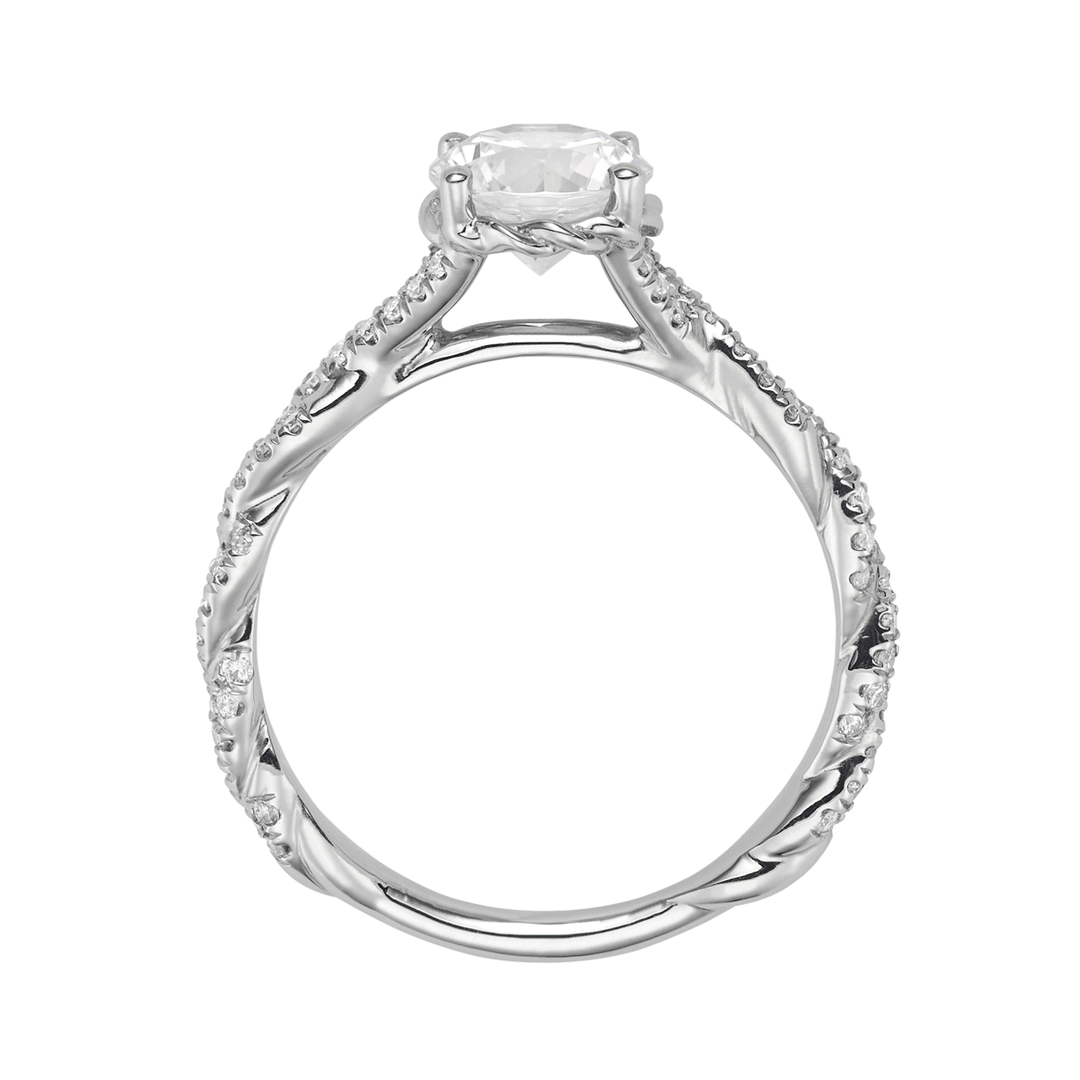 Platinum and Diamond Twist Engagement Ring Mounting