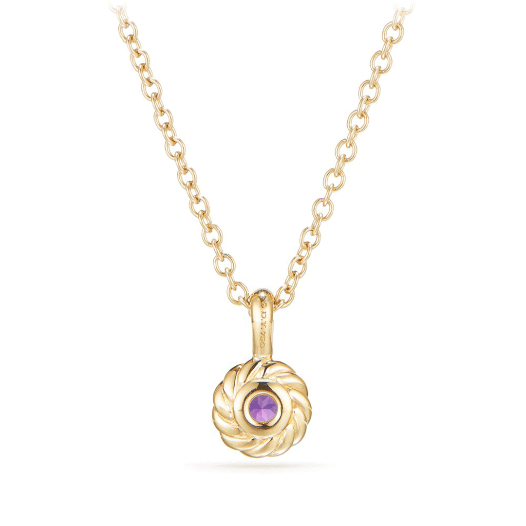 David yurman Cable Collectibles Kids Necklace Birthstone Necklace with Amethyst in 18k Yellow Gold, 3mm