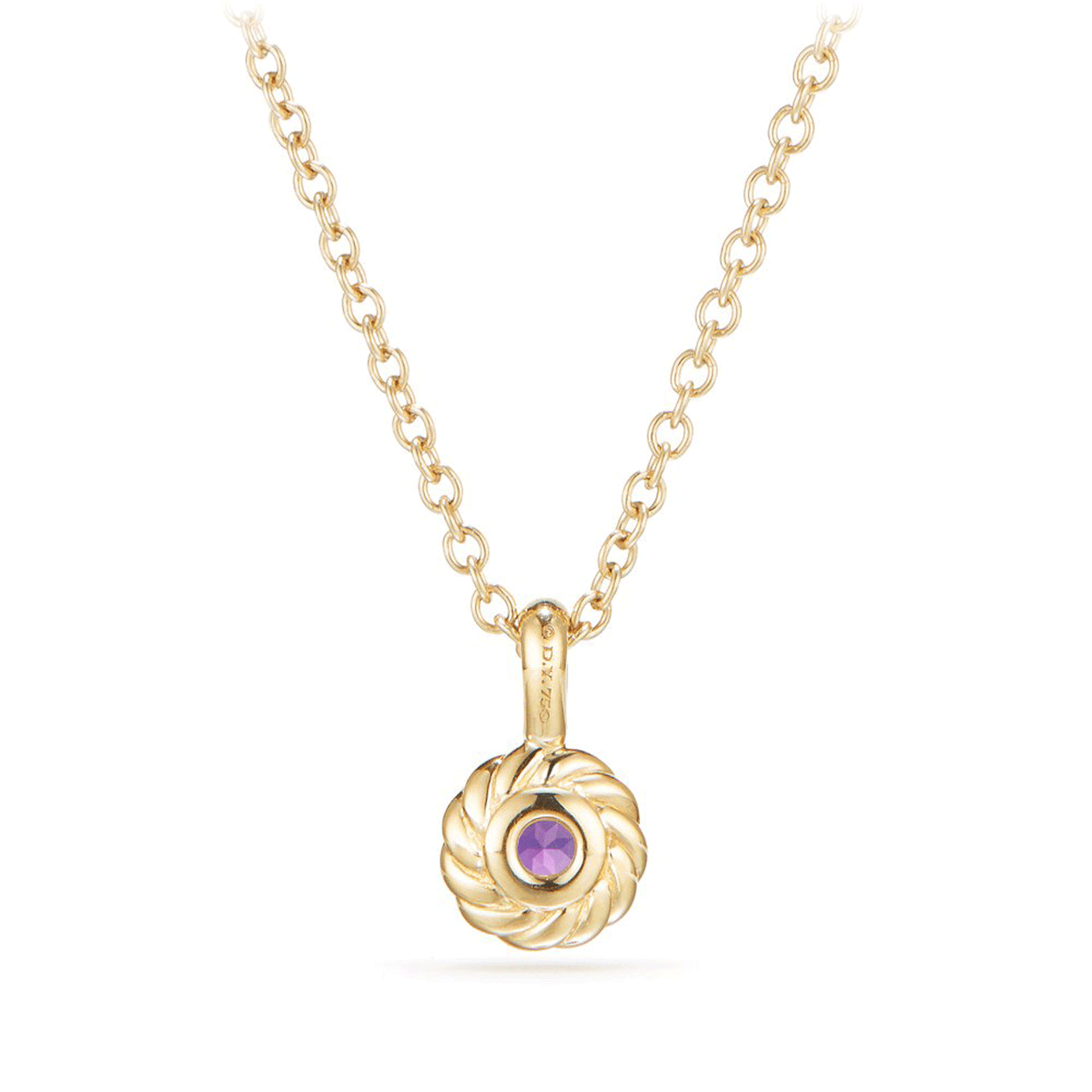 David yurman Cable Collectibles Kids Necklace Birthstone Necklace with Amethyst in 18k Yellow Gold, 3mm