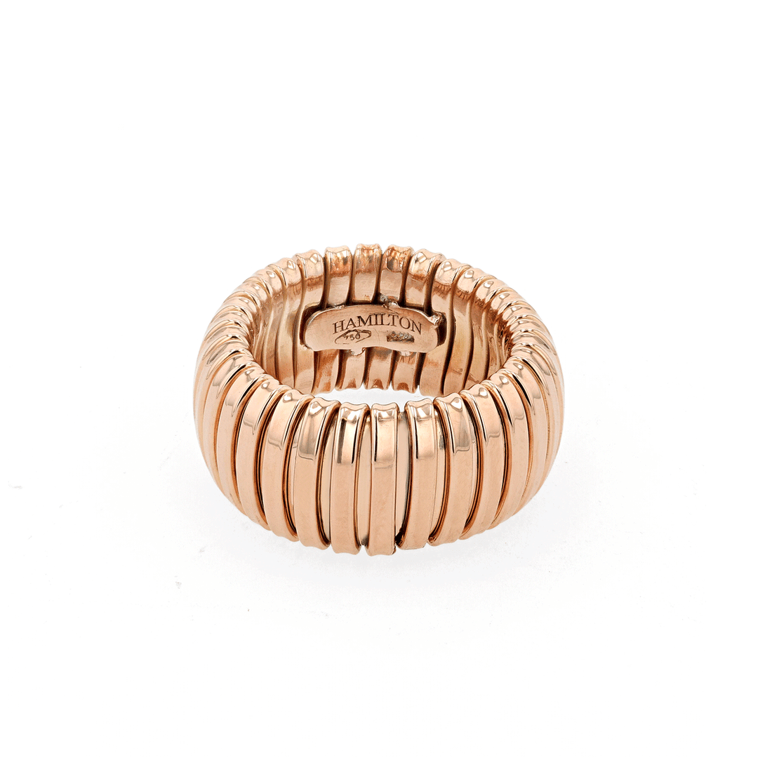 1970's 18k Rose Gold 10mm Woven Cobra Ring