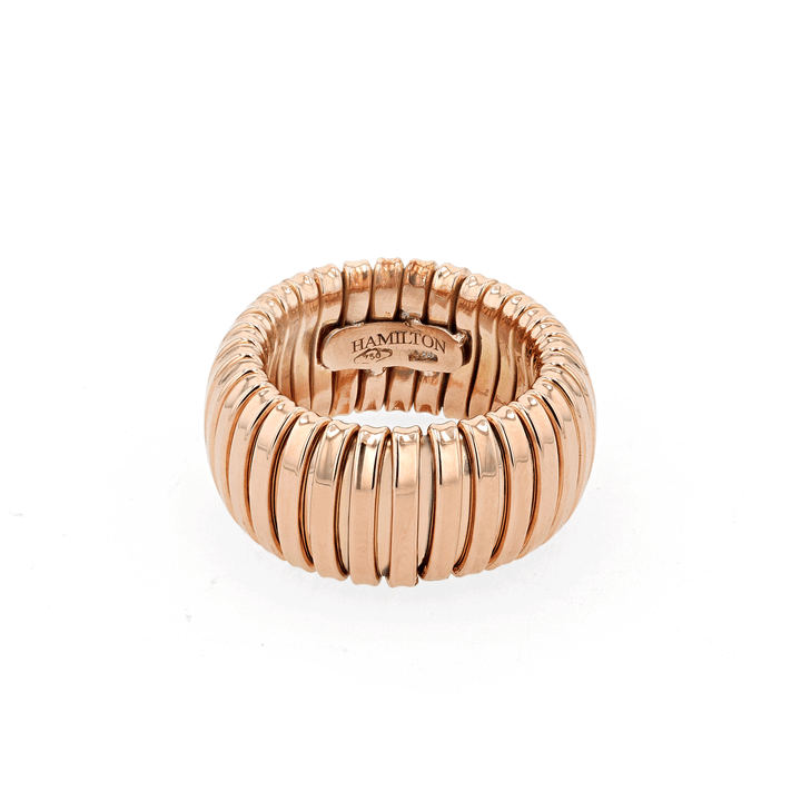 1970's 18k Rose Gold 10mm Woven Cobra Ring