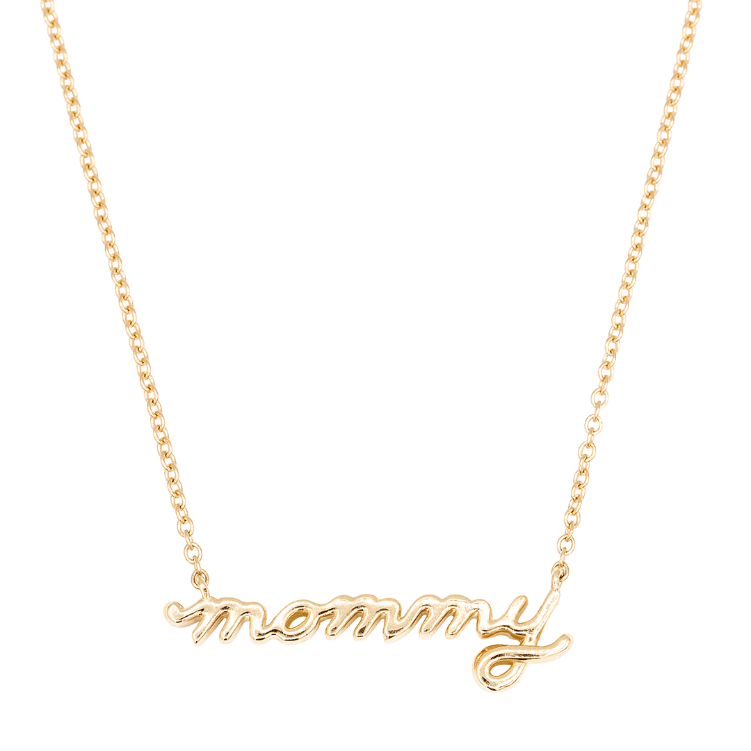 14k Yellow Gold Petite Mommy Necklace