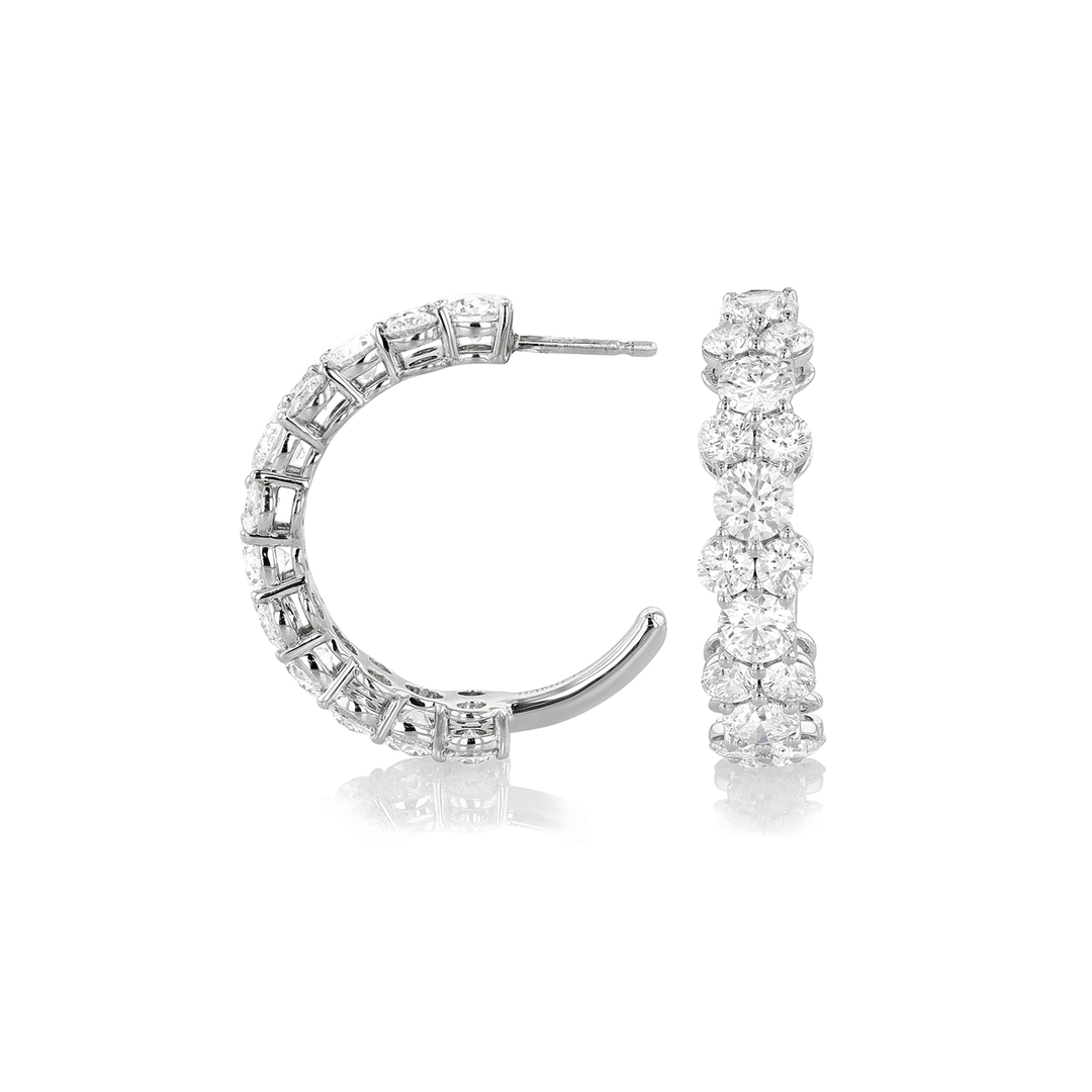 Radiance 18k Gold and 5.30 Total Weight Diamond Hoops