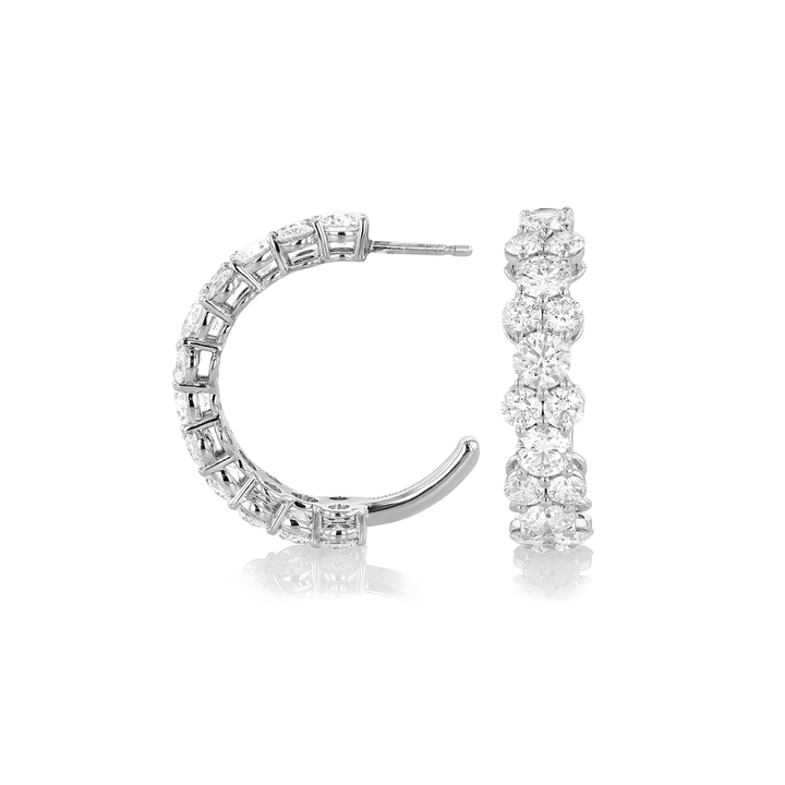 Radiance 18k Gold and 5.30 Total Weight Diamond Hoops