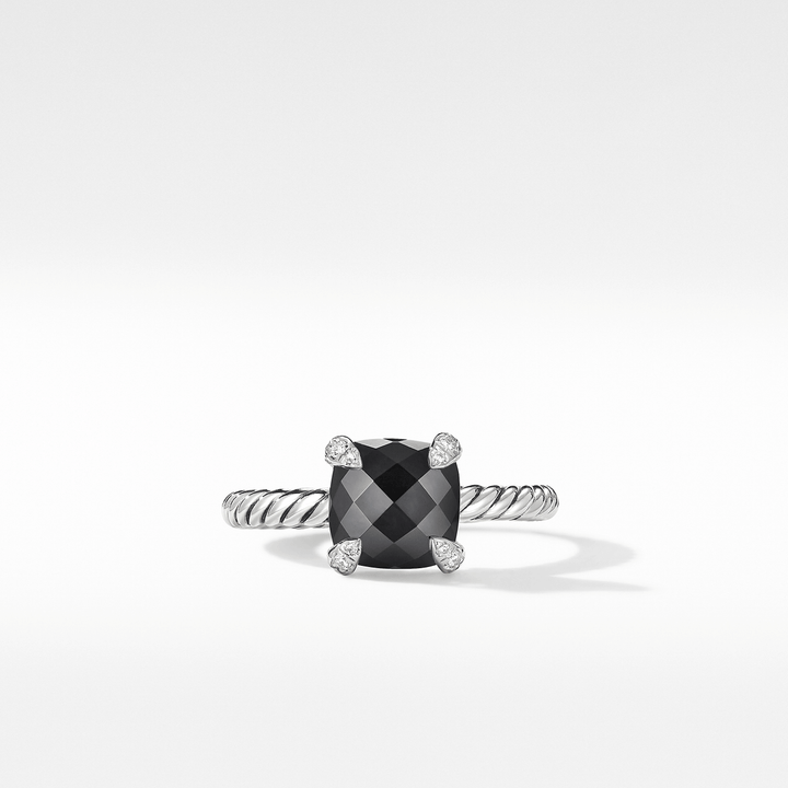 David Yurman Chatelaine® Ring Sterling Silver with Black Onyx and Diamonds