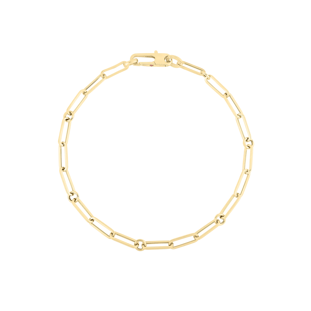 Roberto Coin Paperclip 18k Yellow Gold Fine Bracelet