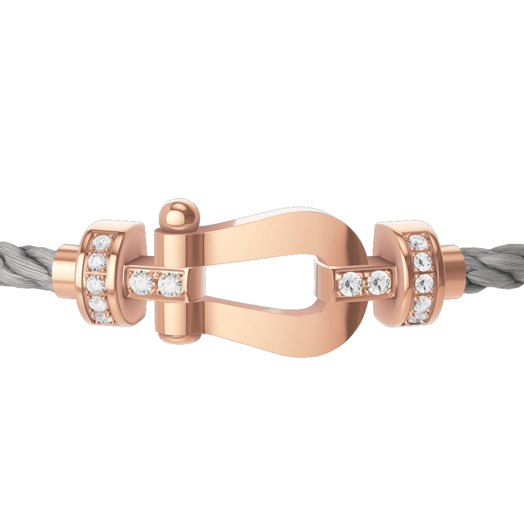 FRED Steel Cord Bracelet with 18k Half Diamond MD Buckle, Exclusively at Hamilton Jewelers