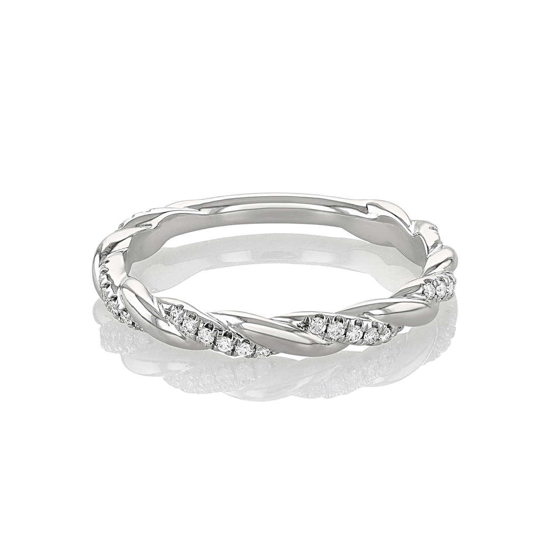 Platinum and .15 Total Weight Diamond Half Twist Band