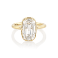 18k Yellow Gold and Old Mine Cut Diamond 4.01 Total Weight Engagement Ring