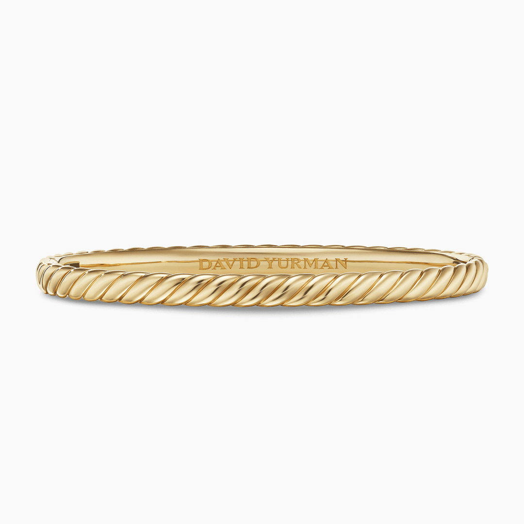 David Yurman Sculpted Cable Bangle Bracelet in 18k Yellow Gold, 4.6mm