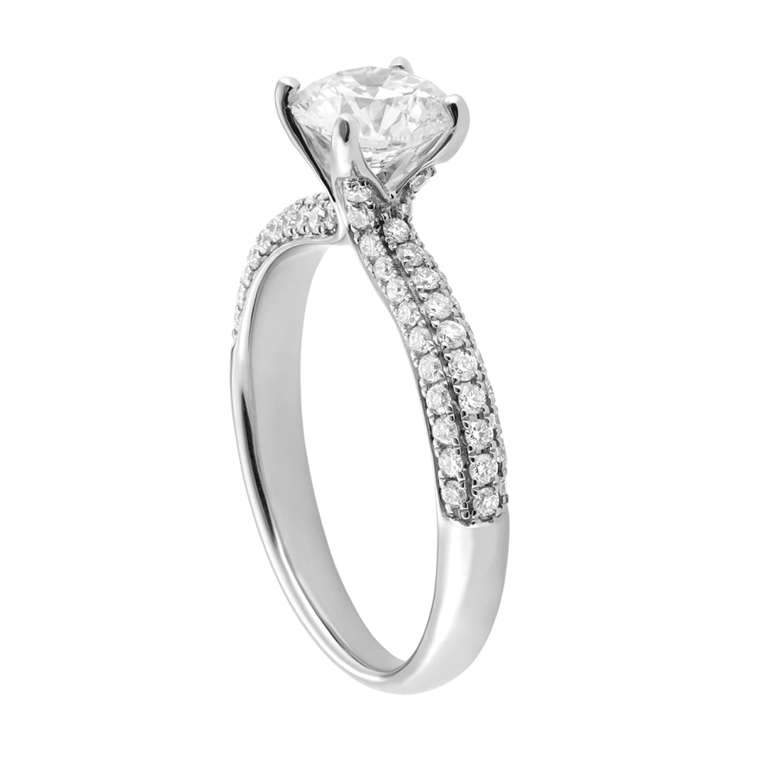 Hamilton Grace Collection 18k White Gold and 0.44 Total Weight Diamond Engagement Mounting Ring