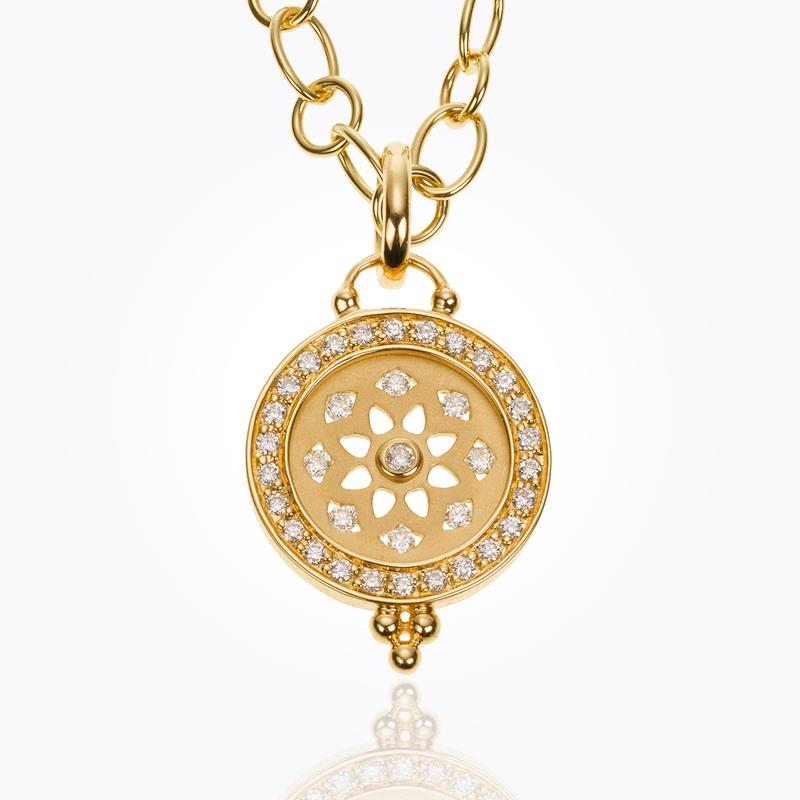 Temple St. Clair 18k Gold Mandala Diamond Pendant