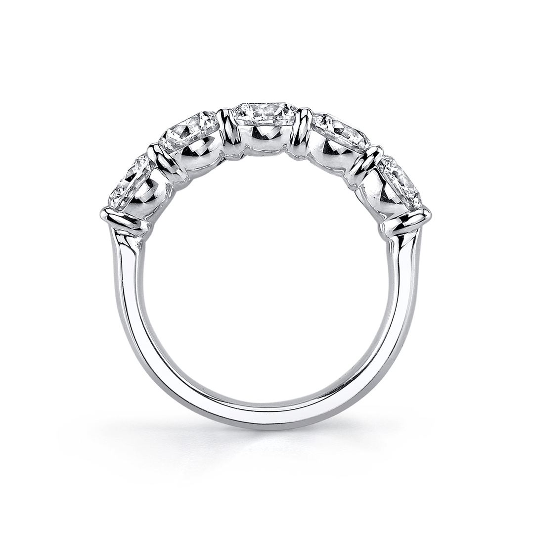 Platinum and 2.06 Total Weight Diamond Five Stone Band