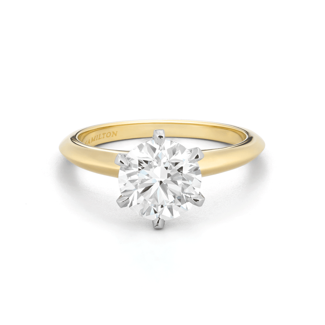 Hamilton Embrace Collection 18k Yellow Gold and 2.01 Total Weight Diamond Engagement Ring