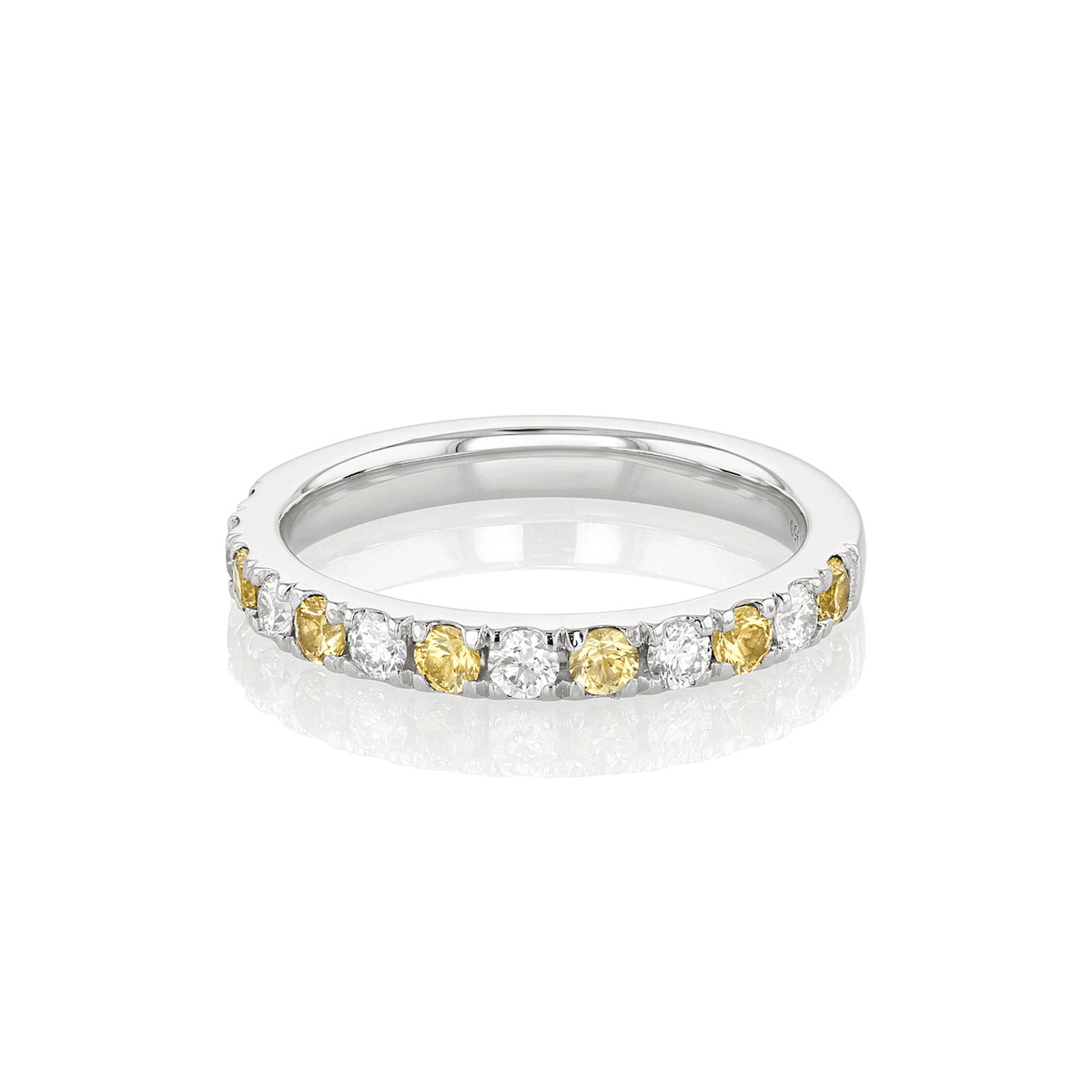 Lisette Platinum &amp; 0.40ct Yellow Sapphire Diamond Half Way Band