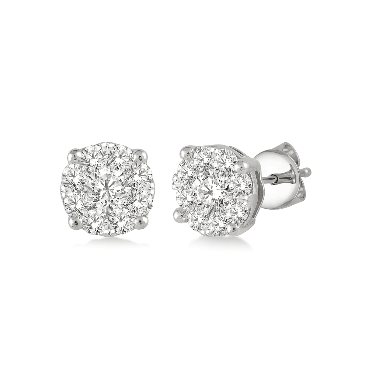 Celestial 14k Gold &amp; .15ct Diamond Cluster Earrings