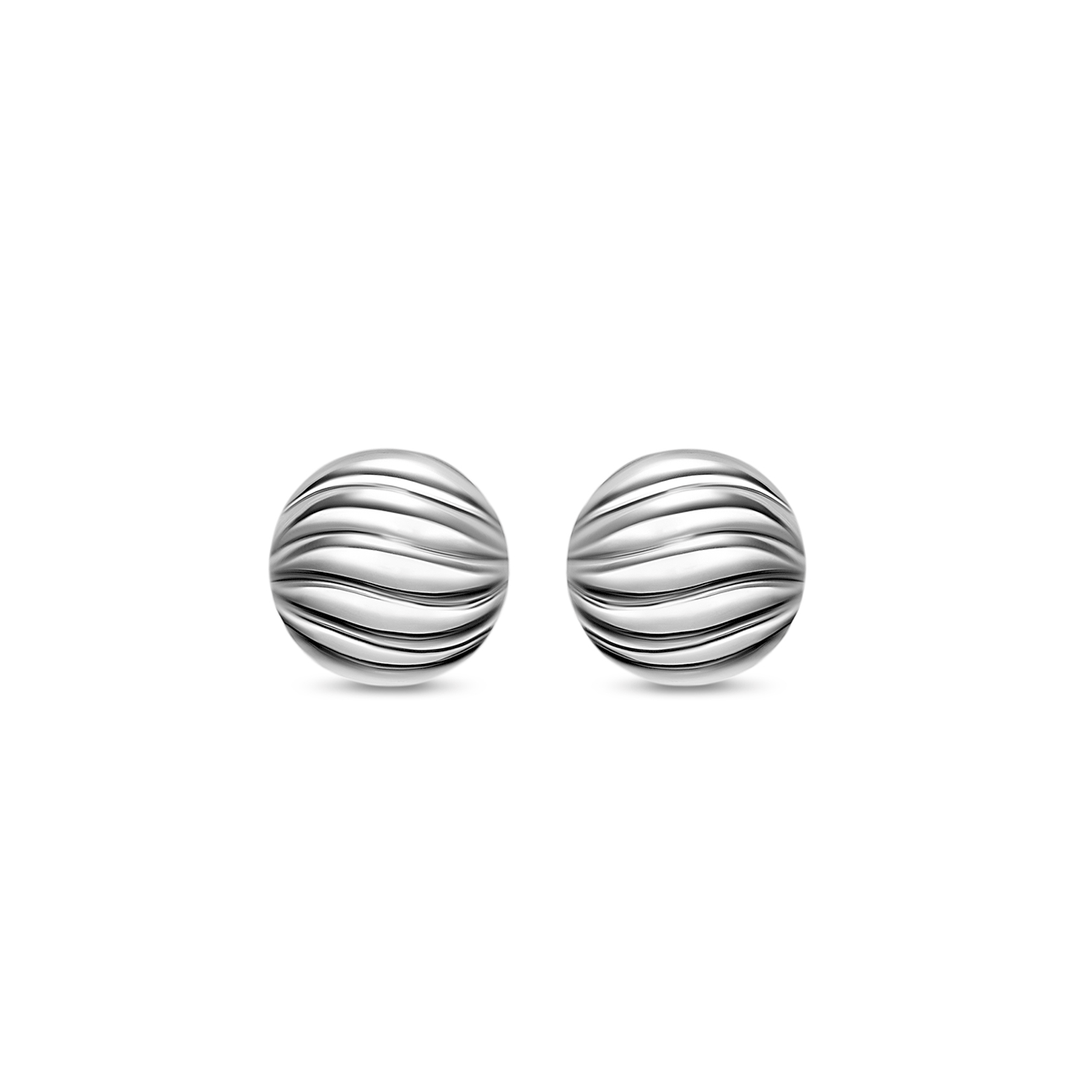 David Yurman Sculpted Cable Stud Earrings Sterling Silver, 9mm