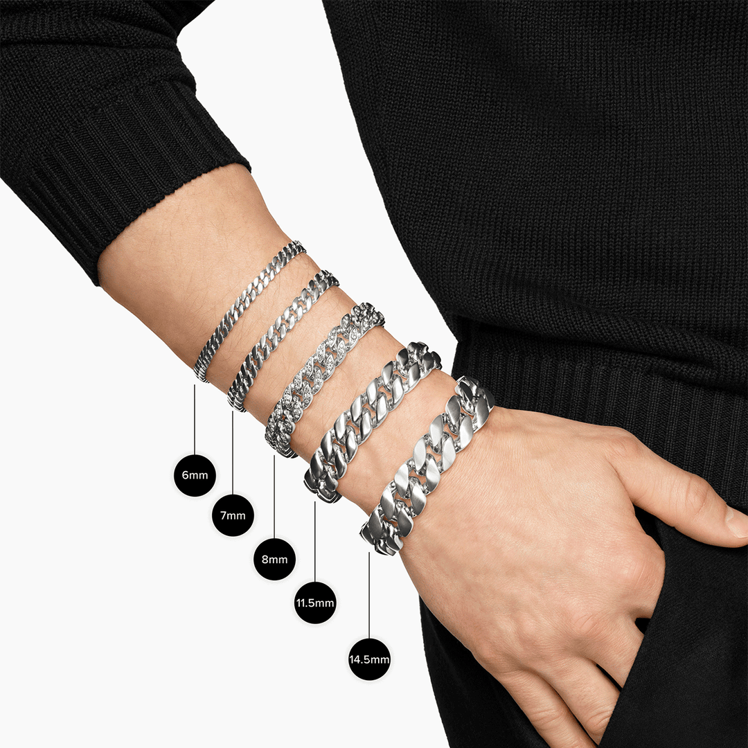 David Yurman Curb Chain Bracelet Black Titanium, 11.5mm