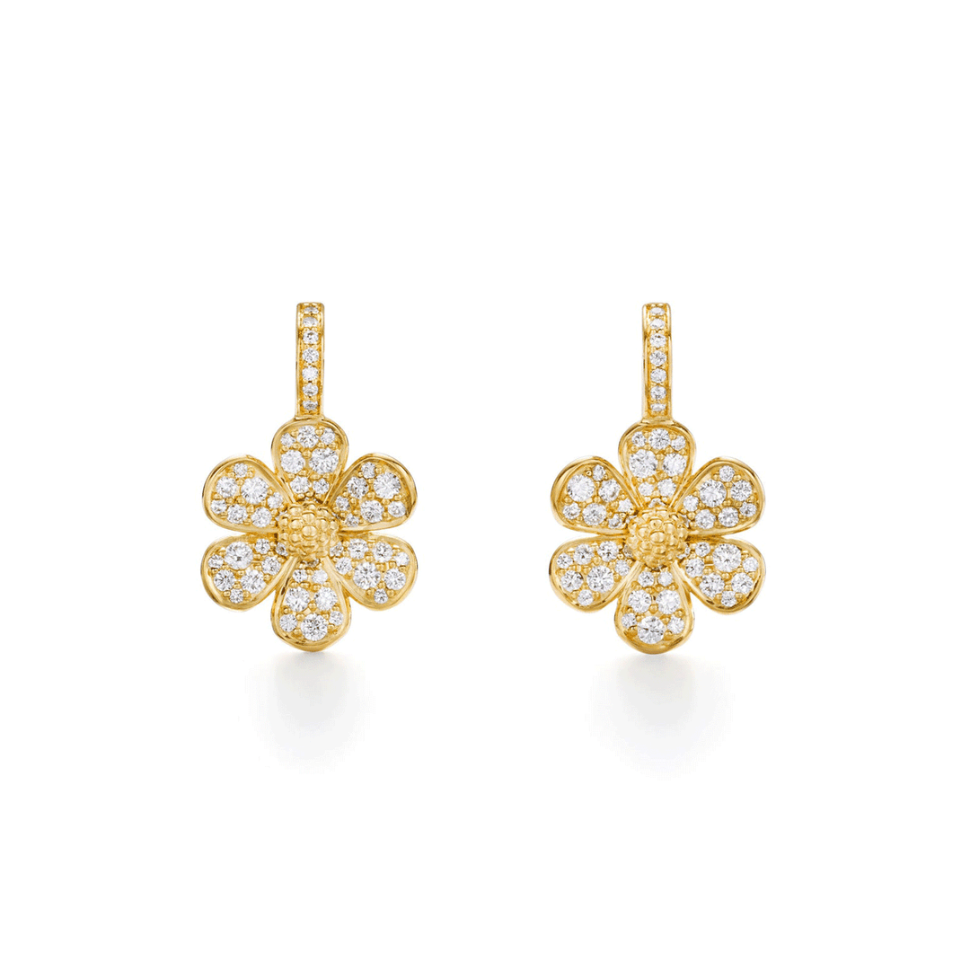 Temple St. Clair 18k Yellow Gold Snow Flower Earrings