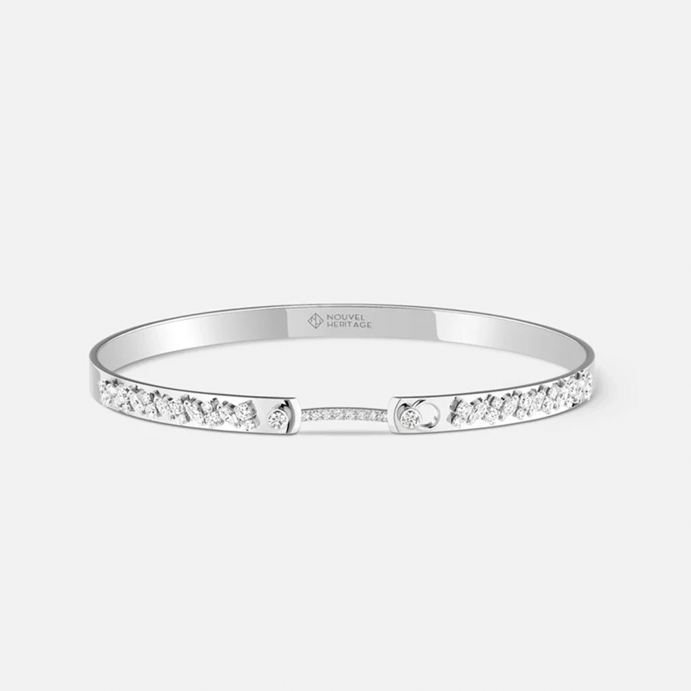 Nouvel Heritage 18k White Gold Mood Under the Stars Diamond Bangle
