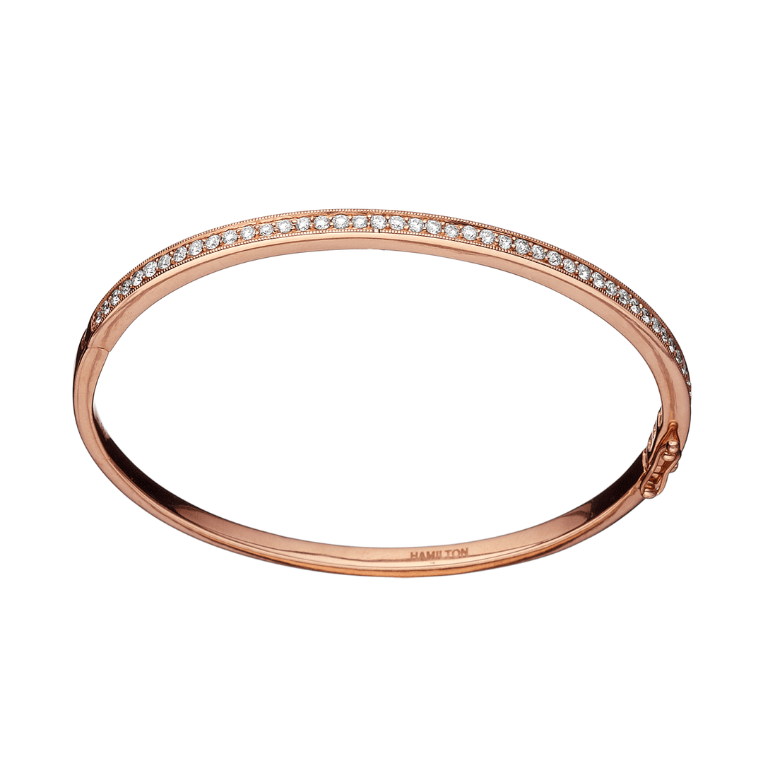 Hamilton Heritage Collection 18k Rose Gold and Diamond .95 Total Weight Bangle