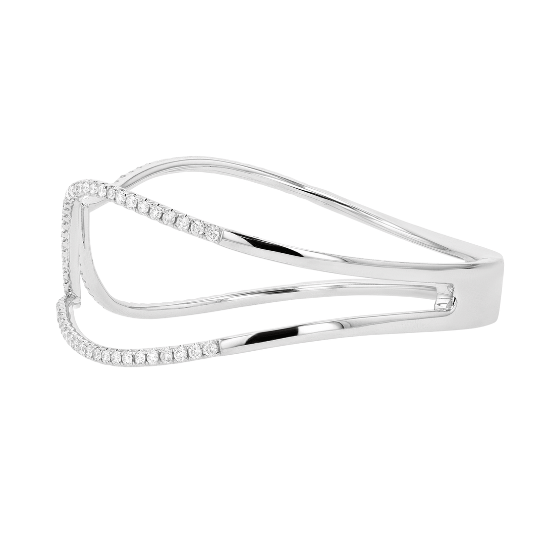 14k White Gold and Diamond 1.71 Total Weight Freeform Bracelet