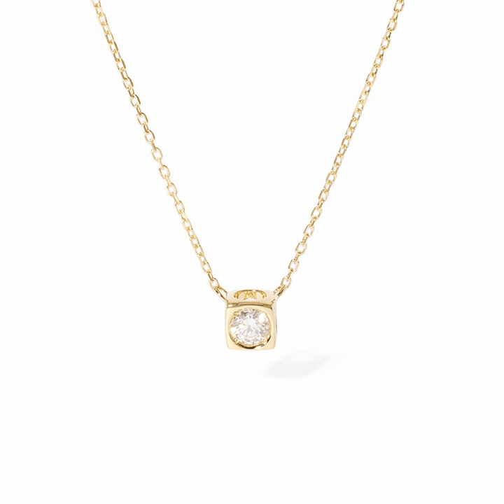 Dinh Van Le Cube 18k Yellow Gold and Diamond Medium Necklace