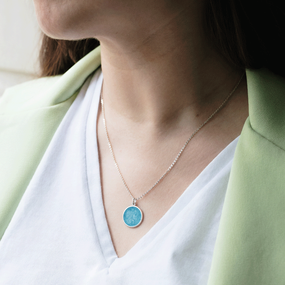 St. Christopher Aqua Enamel Medal