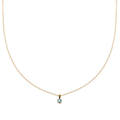 14k Yellow Gold and Blue Topaz Birthstone Pendant