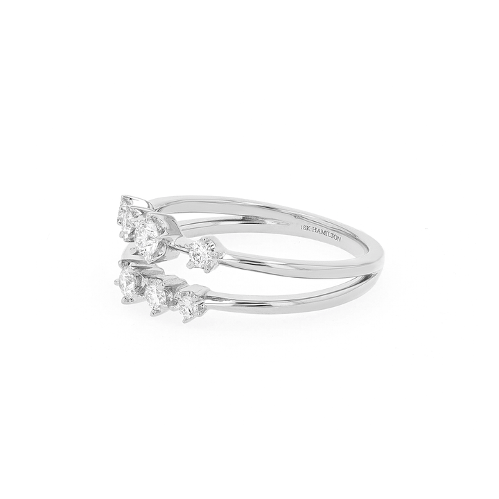 Joyful Two Row 18k White Gold .30 Total Weight Diamond Ring