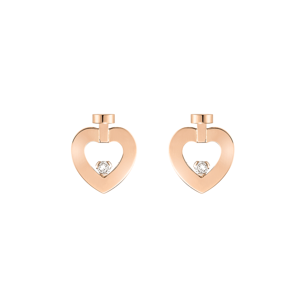 Fred Pretty Woman 18k Rose Gold and Diamond Heart Stud Pair, Exclusively at Hamilton Jewelers