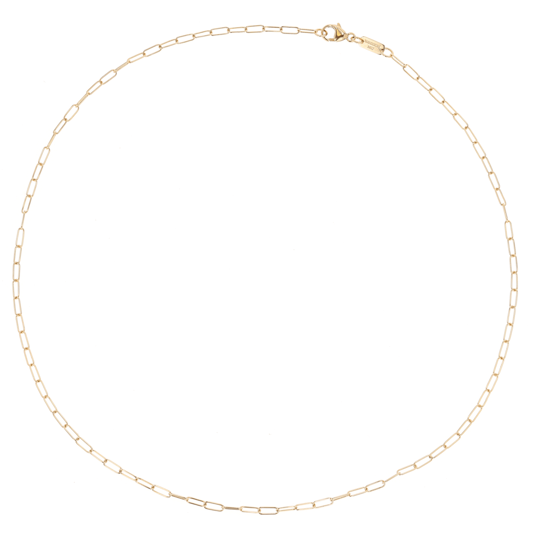 Hamilton Collection 14k Yellow Recycled Gold Extra Small 2.2mm Long Link Chain 16 Inch Necklace