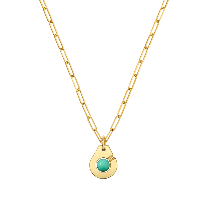 Dinh Van Menottes 18k Yellow Gold R10 Chrysoprase Necklace