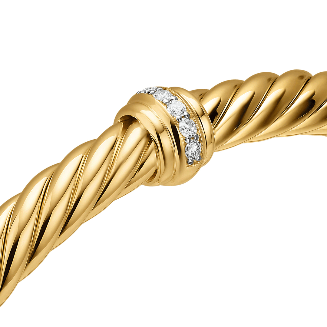 David Yurman Cablespira® Flex Center Station Bracelet 18k Gold Medium