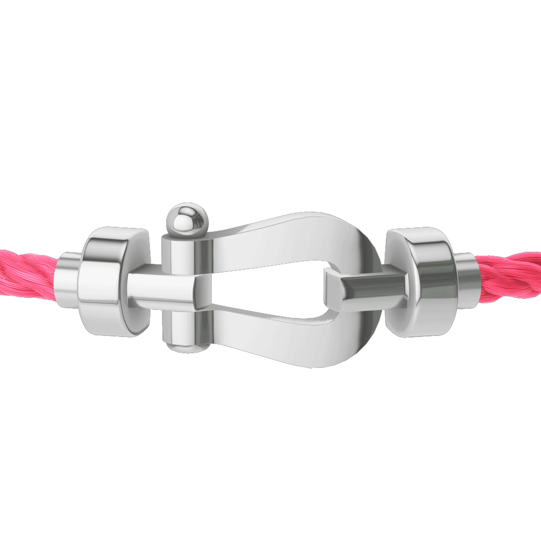 FRED Neon Pink Cable Bracelet with 18k White LG Buckle, Exclusively at Hamilton Jewelers