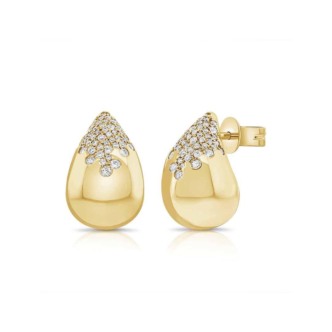 14k Yellow Gold Tear Drop Diamond .36 Total Weight Earrings