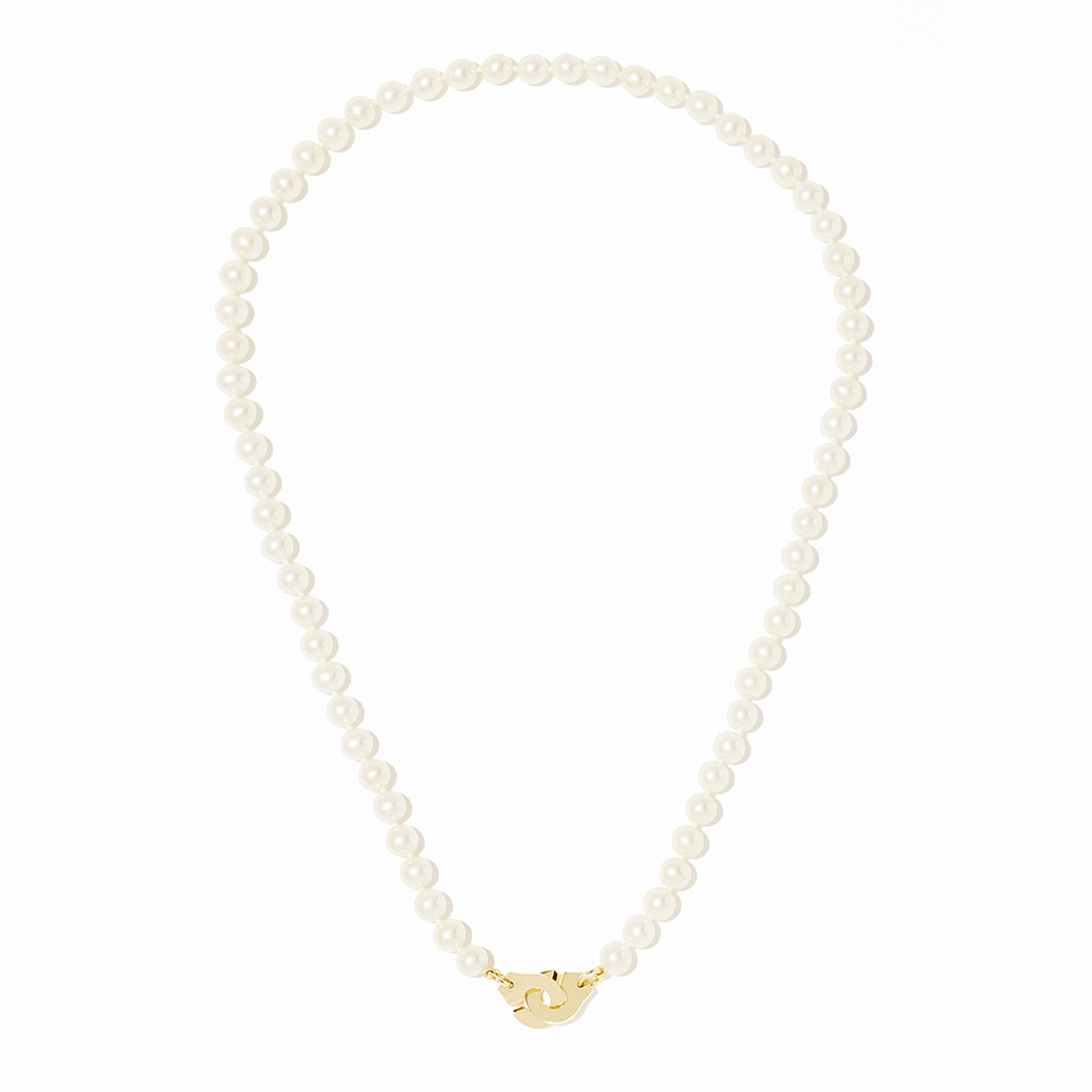 Dinh Van Menottes R10 18K Yellow Gold Pearl Necklace