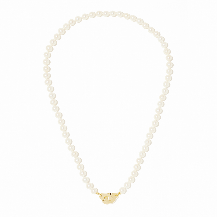 Dinh Van Menottes R10 18K Yellow Gold Pearl Necklace