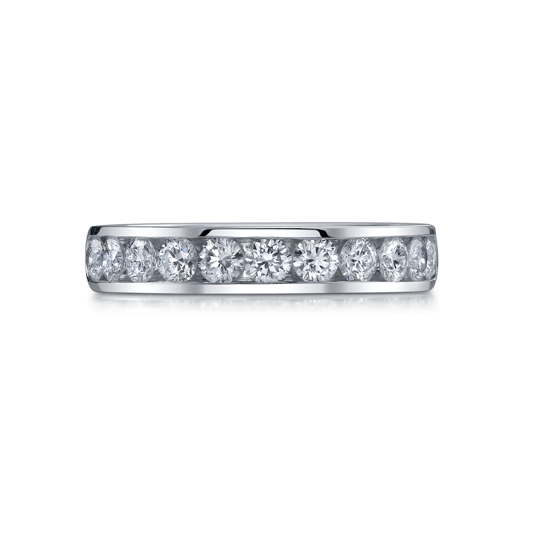 Hamilton Duet Collection 18k White Gold and 1.00 Total Weight Diamond Wedding Band