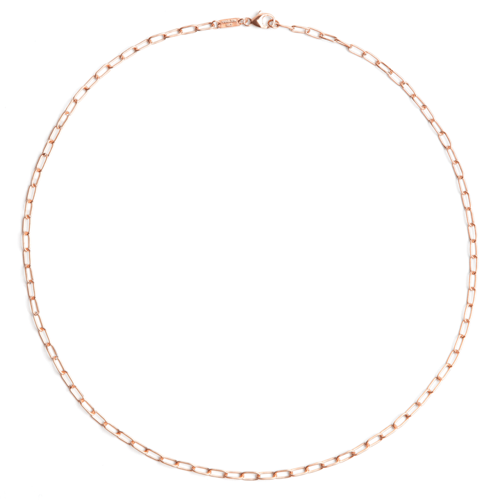 Hamilton Collection 14k Rose Recycled Gold Small 2.6mm Long Link Chain 16" Necklace
