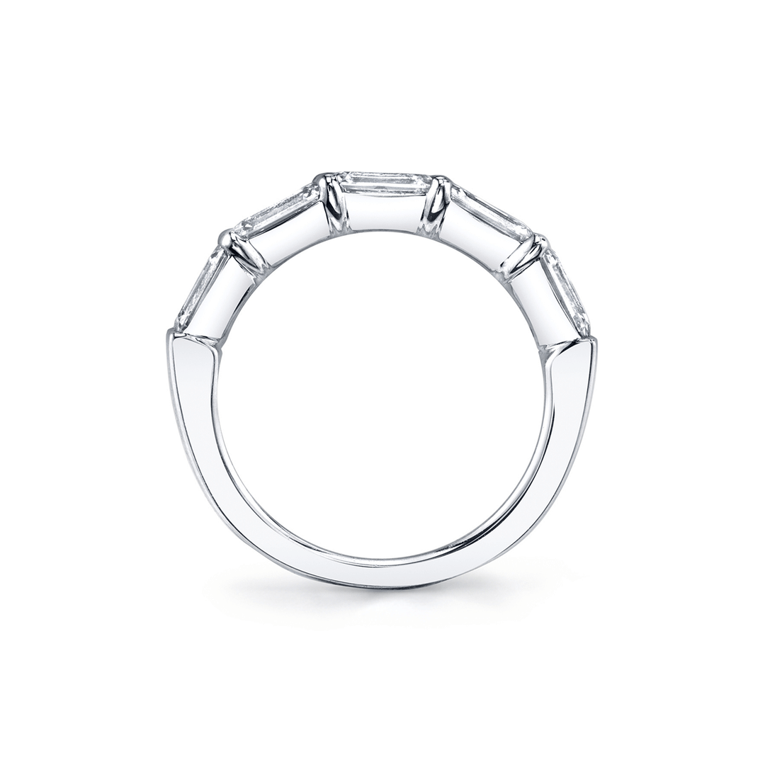 Platinum and Emerald Cut Diamond 2.52 Total Weight Diamond Band