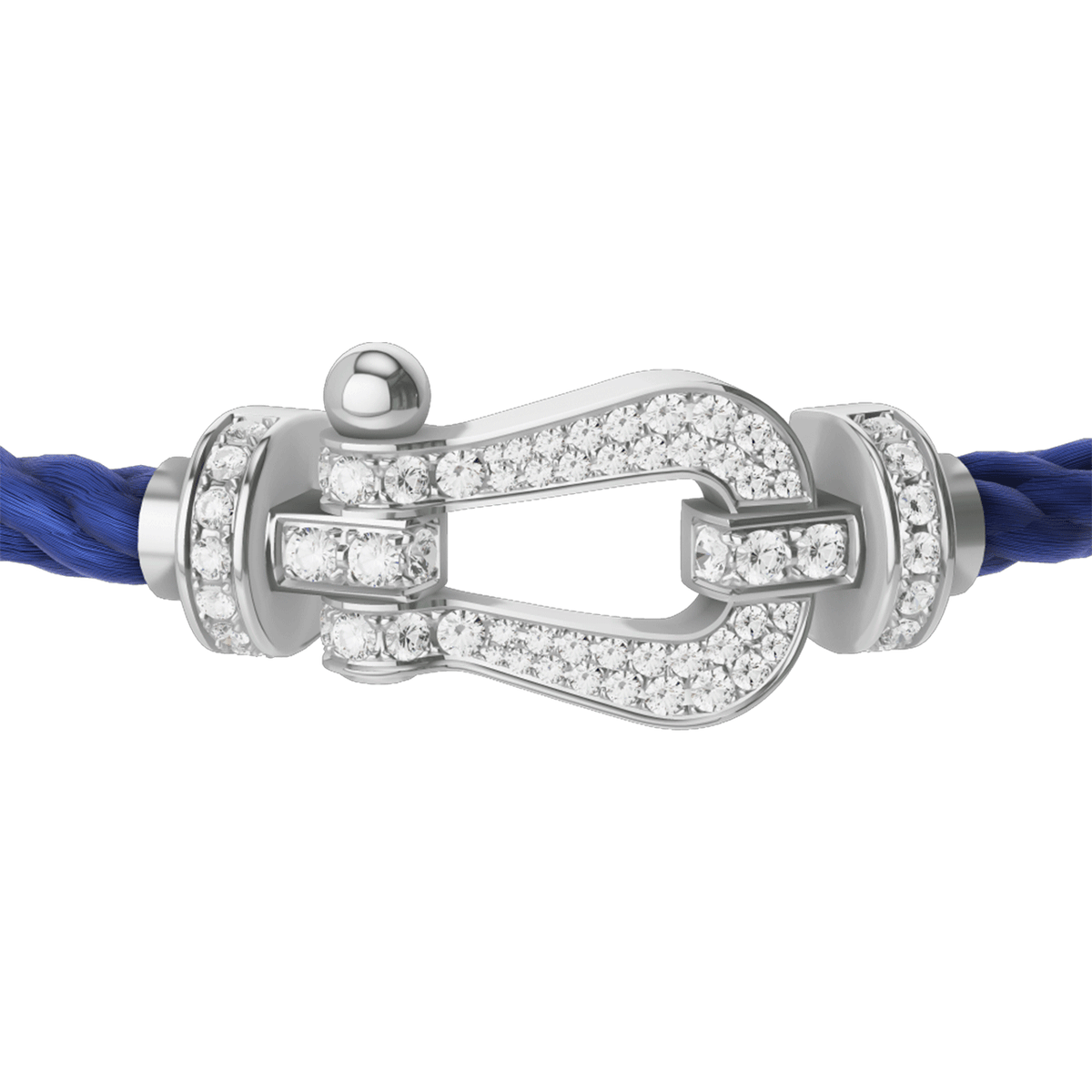 FRED Indigo Blue Cord Bracelet with 18k White Diamond LG Buckle, Exclusively at Hamilton Jewelers