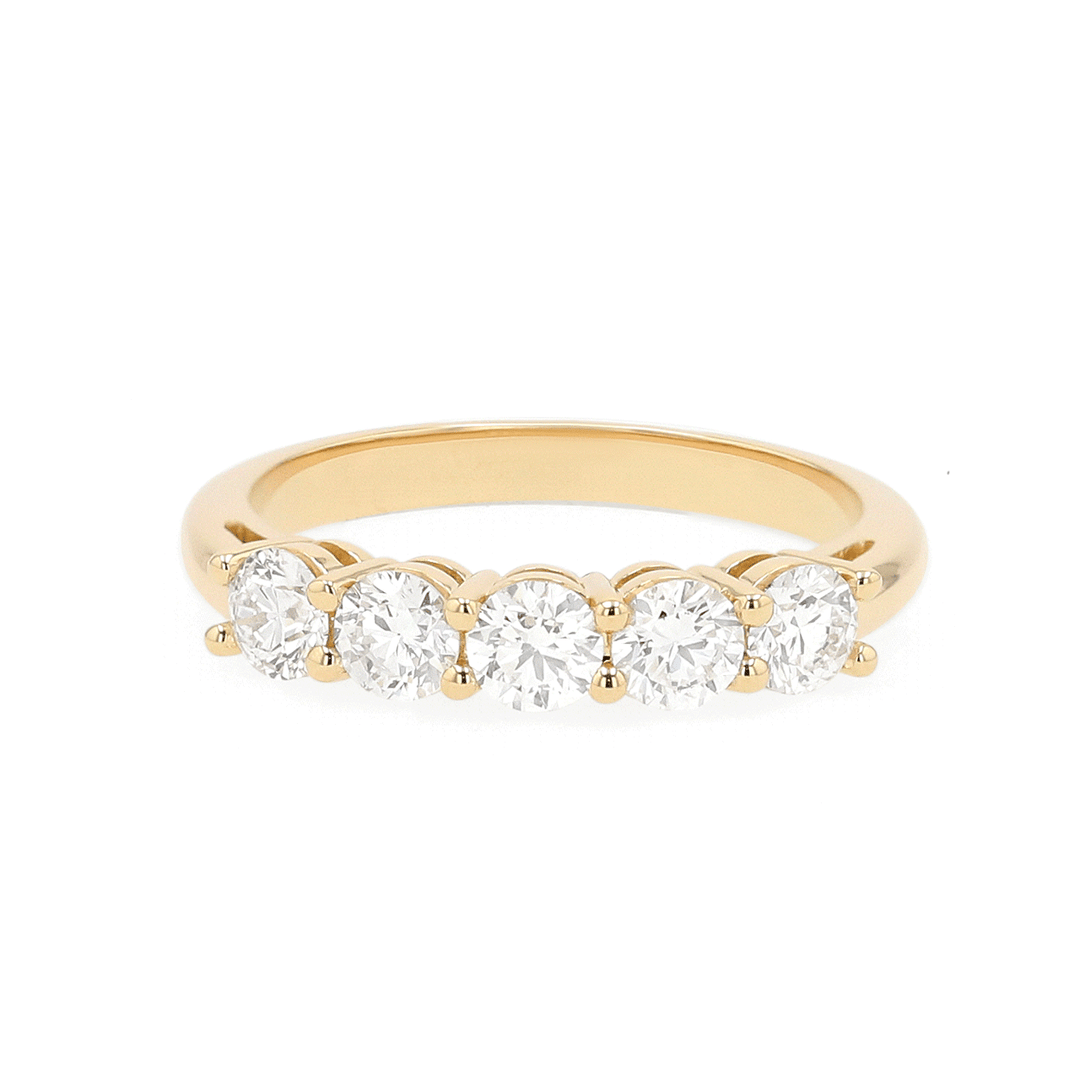 18k Yellow Gold and 1.00 Total Weight Diamond Band