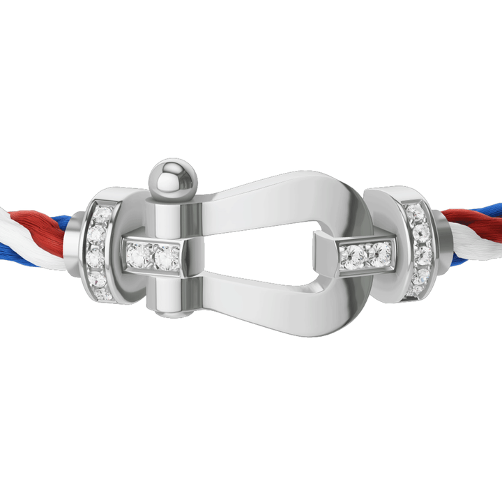 FRED Force 10 Blue/White/Red Cord with 18k Half Diamond LG Buckle, Exclusively at Hamilton Jewelers